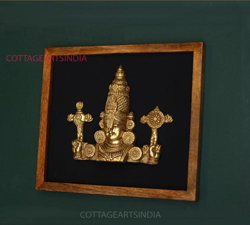 Wooden Frame With Brass Balaji