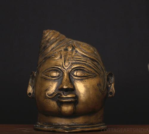 Brass Antique Finish Ardhnareshwar Mukhlingam Idol