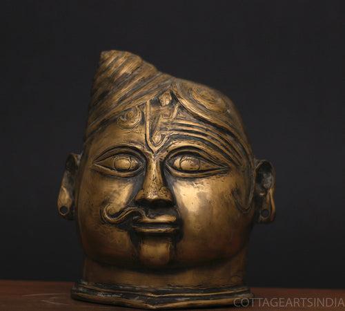 Brass Antique Finish Ardhnareshwar Mukhlingam Idol