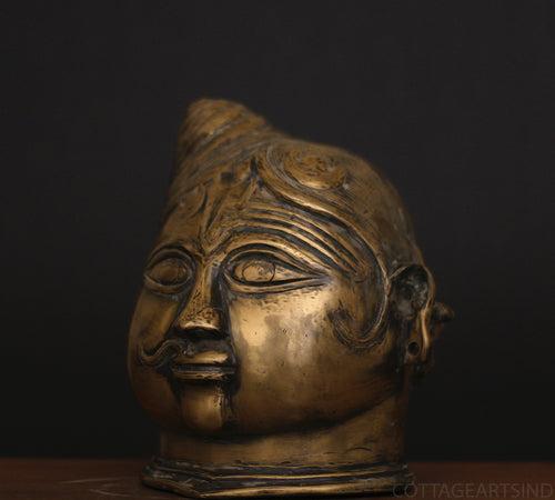 Brass Antique Finish Ardhnareshwar Mukhlingam Idol