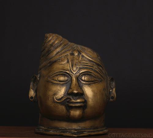 Brass Antique Finish Ardhnareshwar Mukhlingam Idol