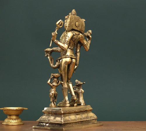 Brass Idol of Shiva  Bhikshatana 11"