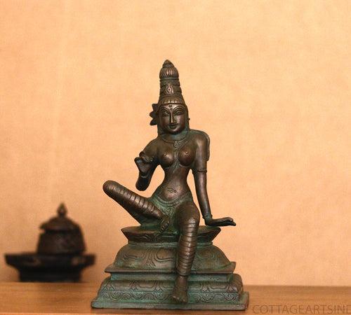 Brass Uma Parameshwari Parvati Bronze Finish 10”