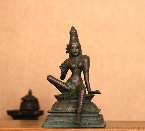 Brass Uma Parameshwari Parvati Bronze Finish 10”