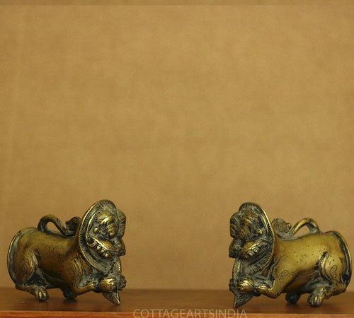 Brass Antique Finish Palanquin Kirtimukha Pair