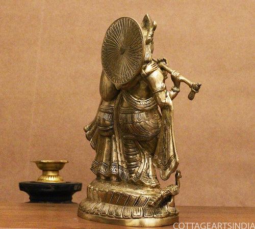 Brass Radha krishna Statue /Idol 12.5"