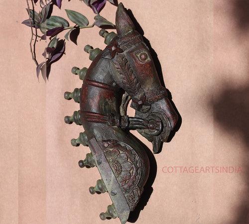 Vintage Wood /Stone Horse Head Wall Hanging