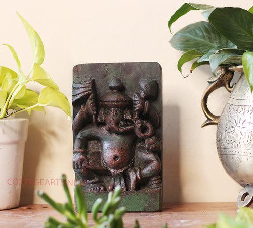 Vintage Wood /Stone Ganesh