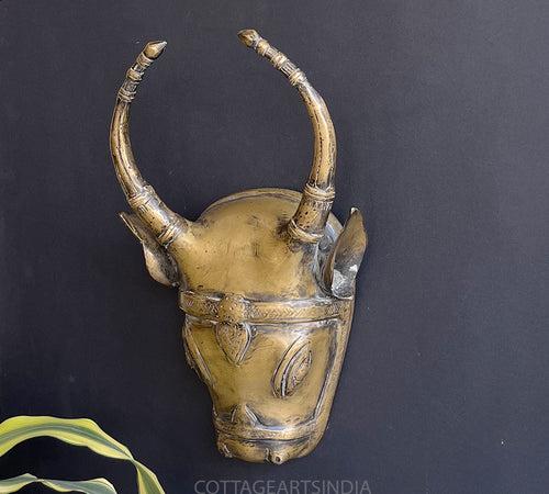 Brass Antique Finish Cow Mask