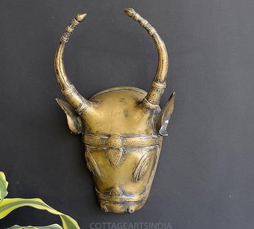 Brass Antique Finish Cow Mask