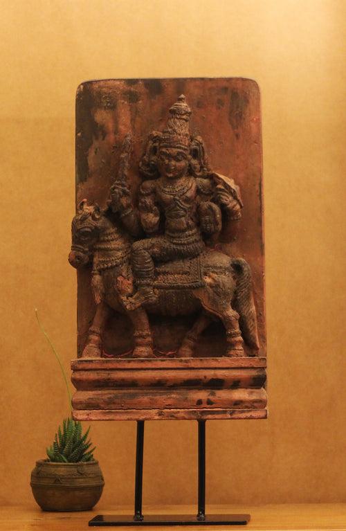 Vintage Wood /Stone Shiva Idol