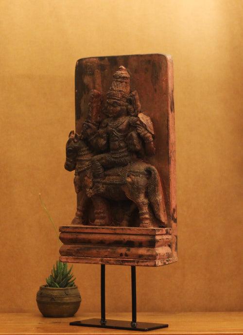 Vintage Wood /Stone Shiva Idol