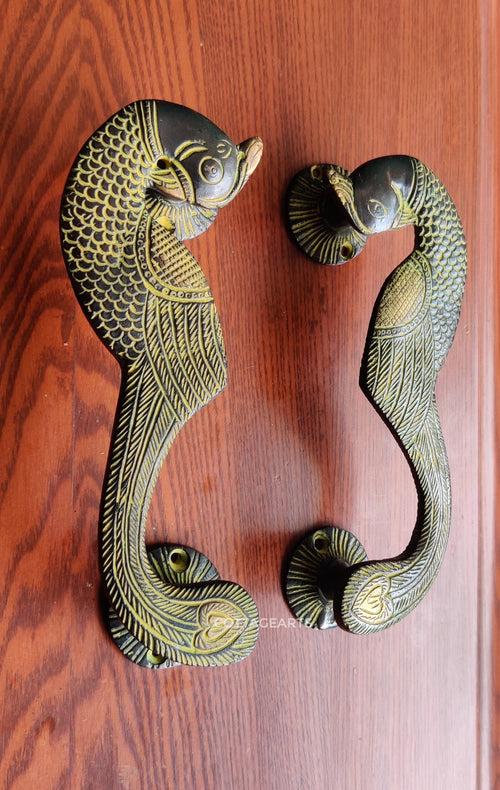 Brass Parrot Door Handle (Pair)