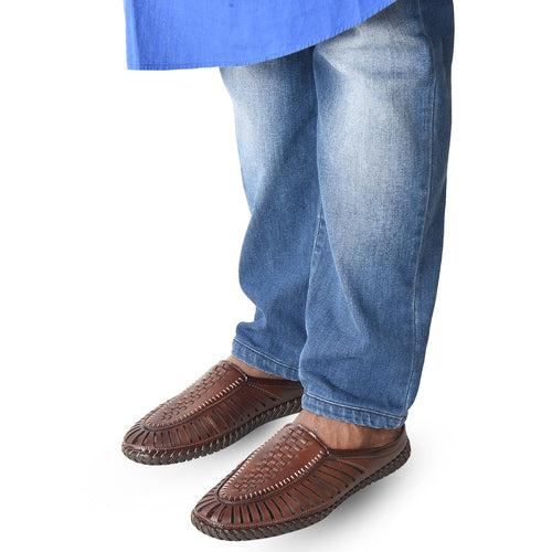 Kolapuri Centre Ethnic Men's Brown Slip-On Sandal