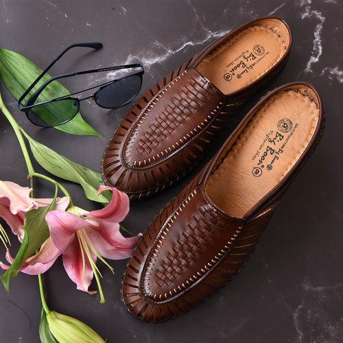 Kolapuri Centre Ethnic Men's Brown Slip-On Sandal