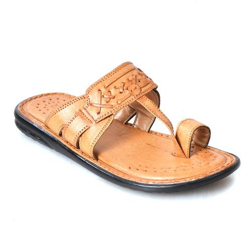 Kolapuri Centre Ethnic Occasual Men's Tan Chappal