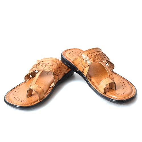 Kolapuri Centre Ethnic Occasual Men's Tan Chappal