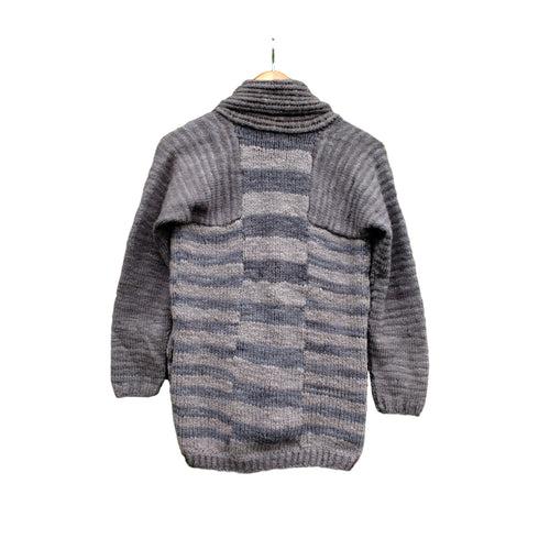 Grey Striped Cardigan