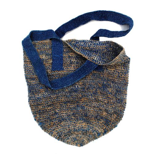 Indigo Hemp and Chindi Bag