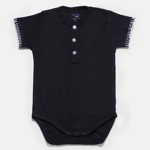 Pack of 2 Black & White Ribbed Bodysuit