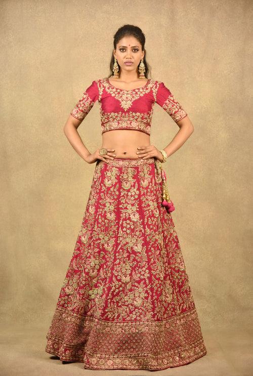 BARN RED LEHENGA