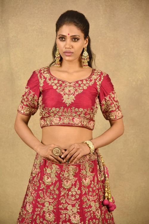 BARN RED LEHENGA