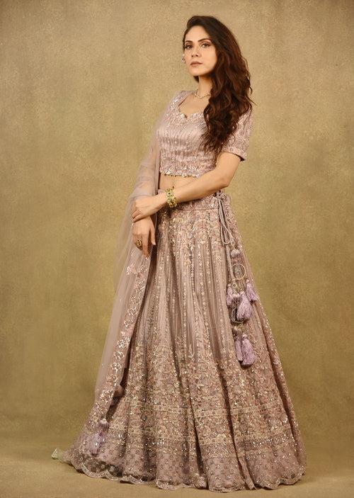 LILAC CRYSTALLINE LEHENGA