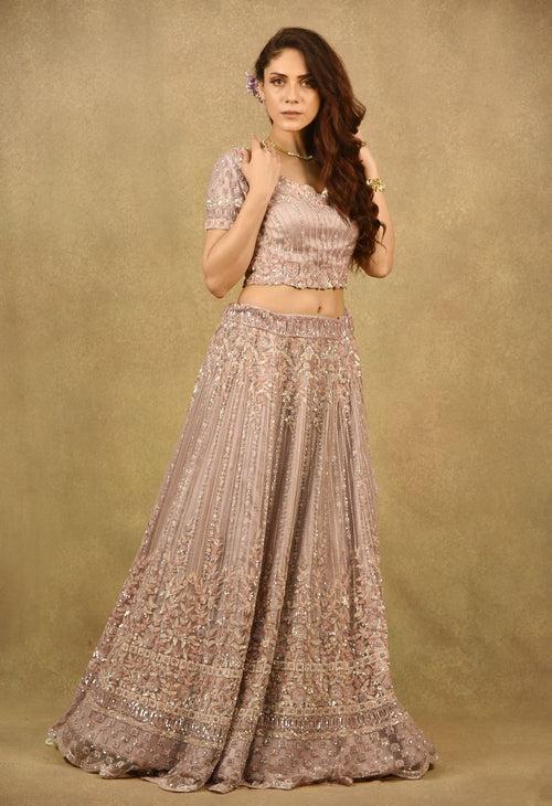 LILAC CRYSTALLINE LEHENGA