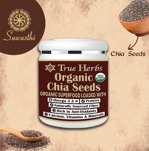 True Herbs USA Imported Organic Chia Seeds 300 Gram with USDA Certification