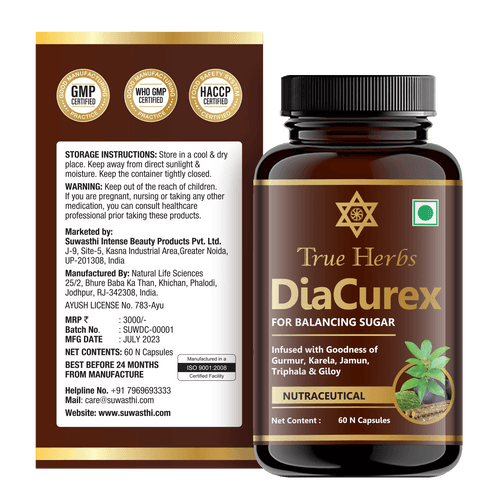 True Herbs Diacurex Tablets - For Balancing Sugar