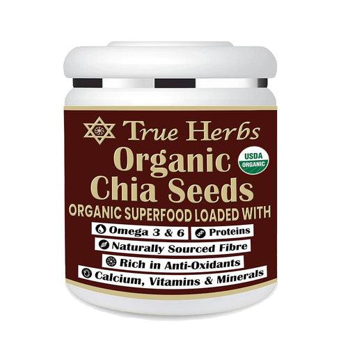 True Herbs USA Imported Organic Chia Seeds 300 Gram with USDA Certification