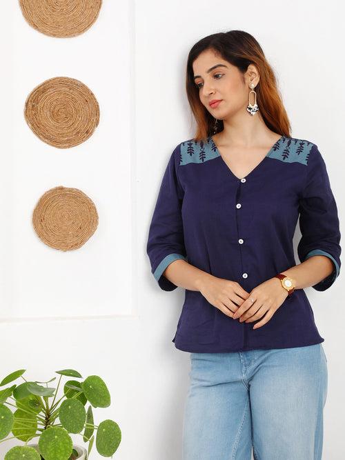 Bejeweled 'Pure Cotton' Embroidered Top