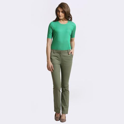 The Elsa Pants Cotton Stretch Olive