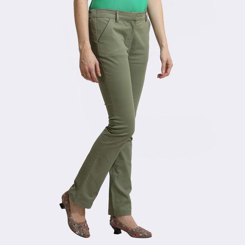 The Elsa Pants Cotton Stretch Olive