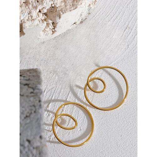 In A Loop Earrings - 18K Gold Coated