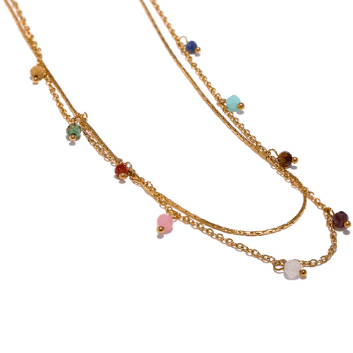 Delicate Dangle Layer Necklace - 18K Gold Coated