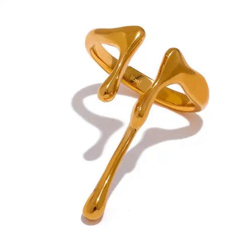 Drip Apart Statement Ring - 18K Gold Coated