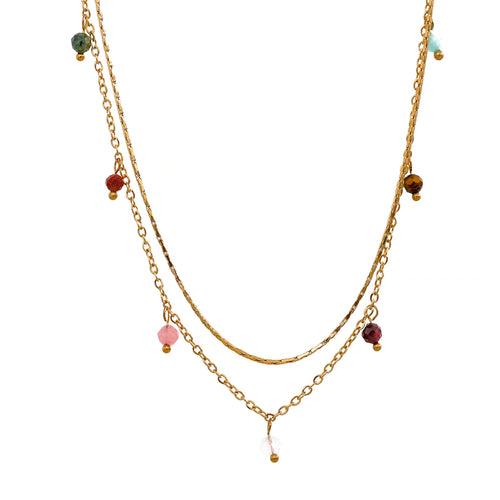 Delicate Dangle Layer Necklace - 18K Gold Coated