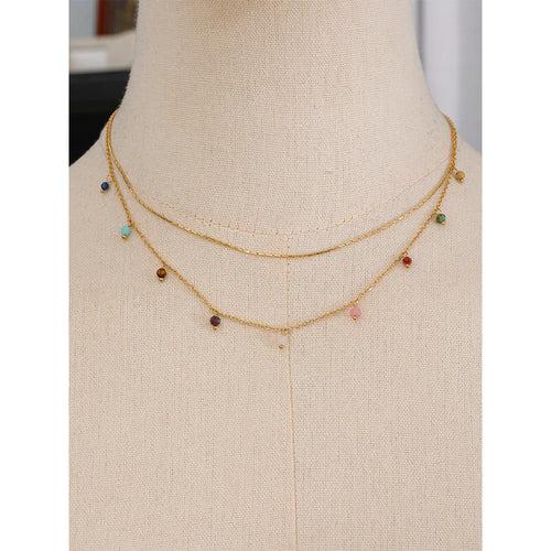 Delicate Dangle Layer Necklace - 18K Gold Coated