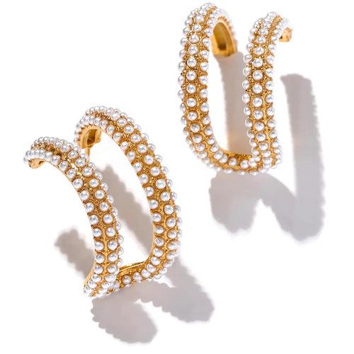 Lavinia Double Hoop Earrings - 18K Gold Coated