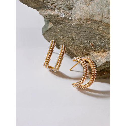 Lavinia Double Hoop Earrings - 18K Gold Coated