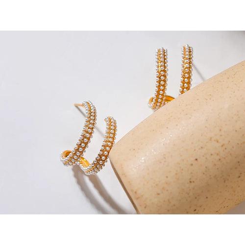 Lavinia Double Hoop Earrings - 18K Gold Coated