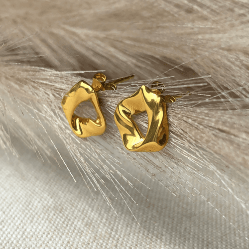 Twisted Studs - 24K Gold Coated