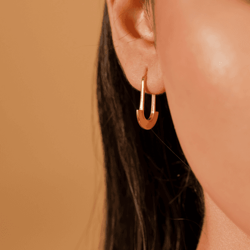 Moon Swing Hoops -  24K Gold Coated