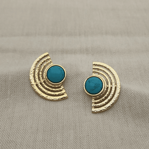 Blue Moon Studs - Gold Coated Earrings