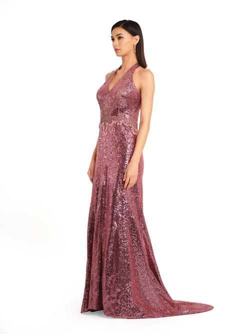 Sequin Halter Gown