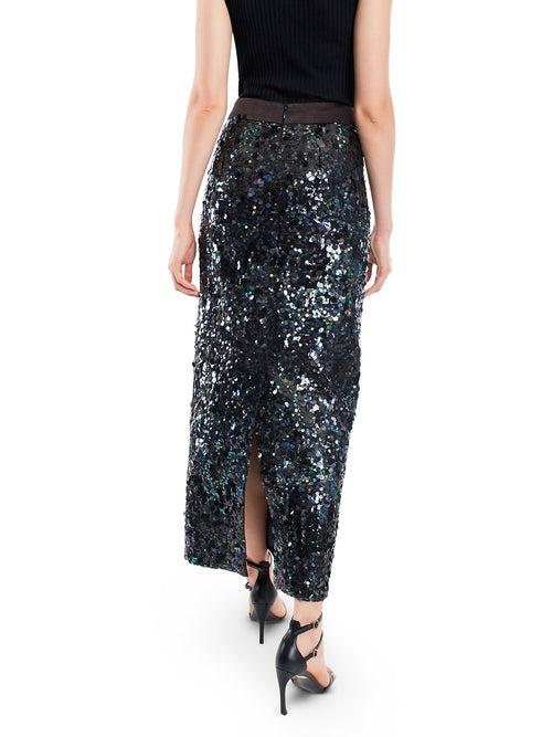 Hand Embroidered Long Sequin Skirt