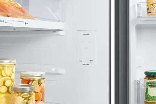 SAMSUNG 465 Litres 1 Star Frost Free Double Door Refrigerator with SmartThings AI Energy Mode, Clean Black Glass ((RT51CB662A22TL)