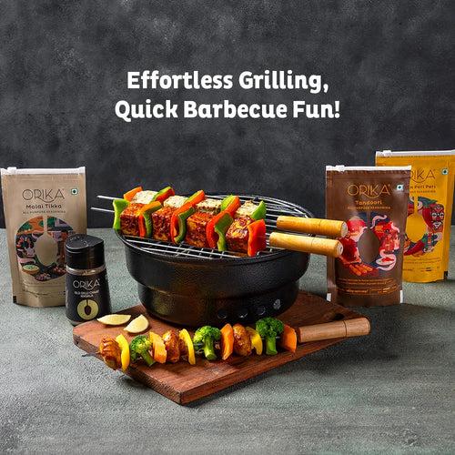 Orika Grill & Chill Portable Barbeque Griller Set with Seasonings/Marinades