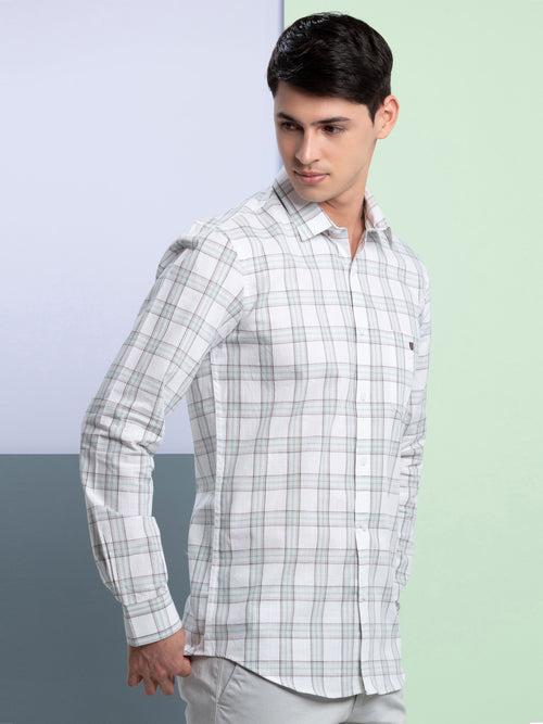 OTTO - Aqua Checkered Casual Shirt. Trim Fit - OSF4GV_1